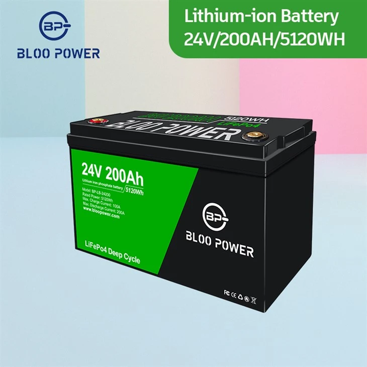Modular Design 200Ah 24V Lithium Battery Pack 100Ah BMS 5120Wh